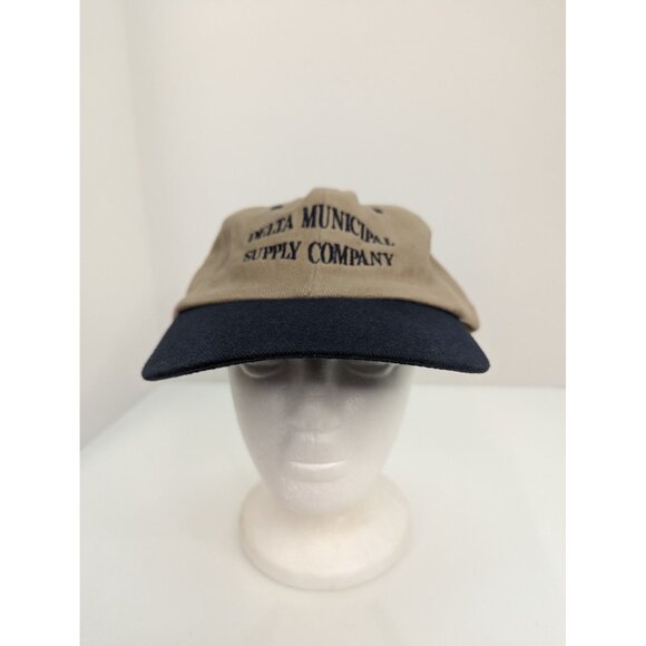 Delta Municipal Supply Company Emb Logo Men Brown Adj Strapback Cap Hat - Picture 2 of 8